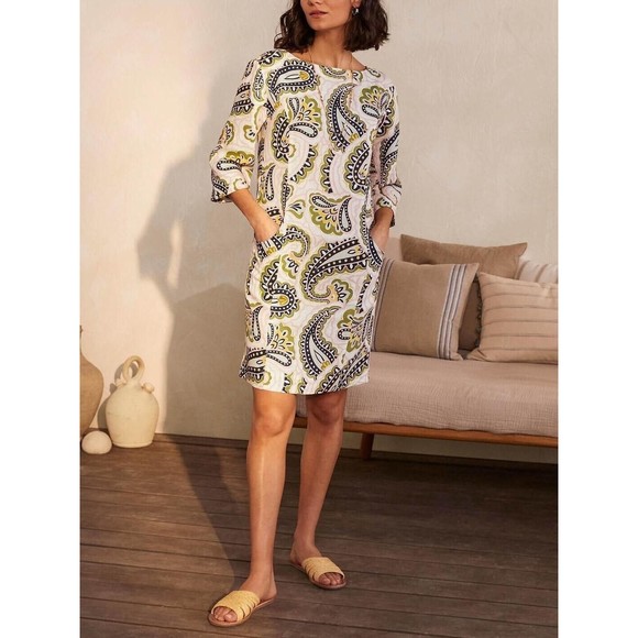 Boden Dresses & Skirts - Boden NWT Laurie Linen Paisley Dress Size 2P Petite
